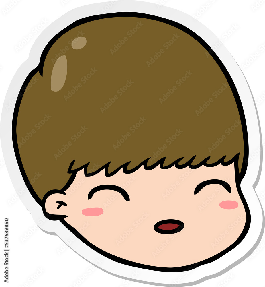 Fototapeta premium sticker of a cartoon male face