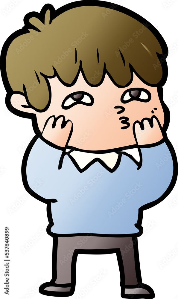 cartoon curious man cartoon curious man