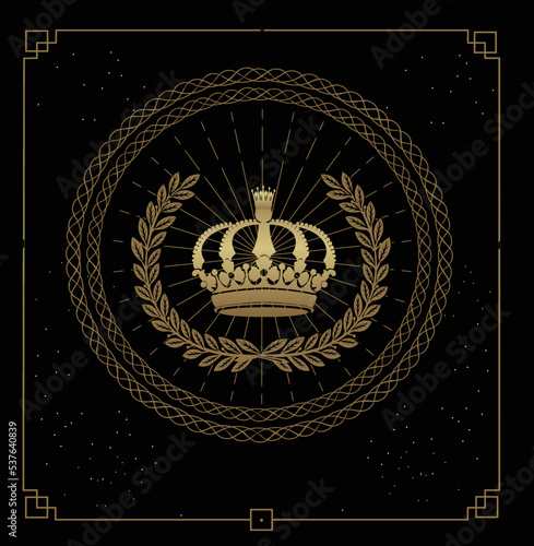 Esoteric and spiritualist Crown. Astrologer or tattoo. Paranormal