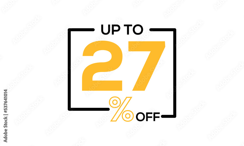 Obraz premium discount vector, up to 27 percent discount, discount sale vector