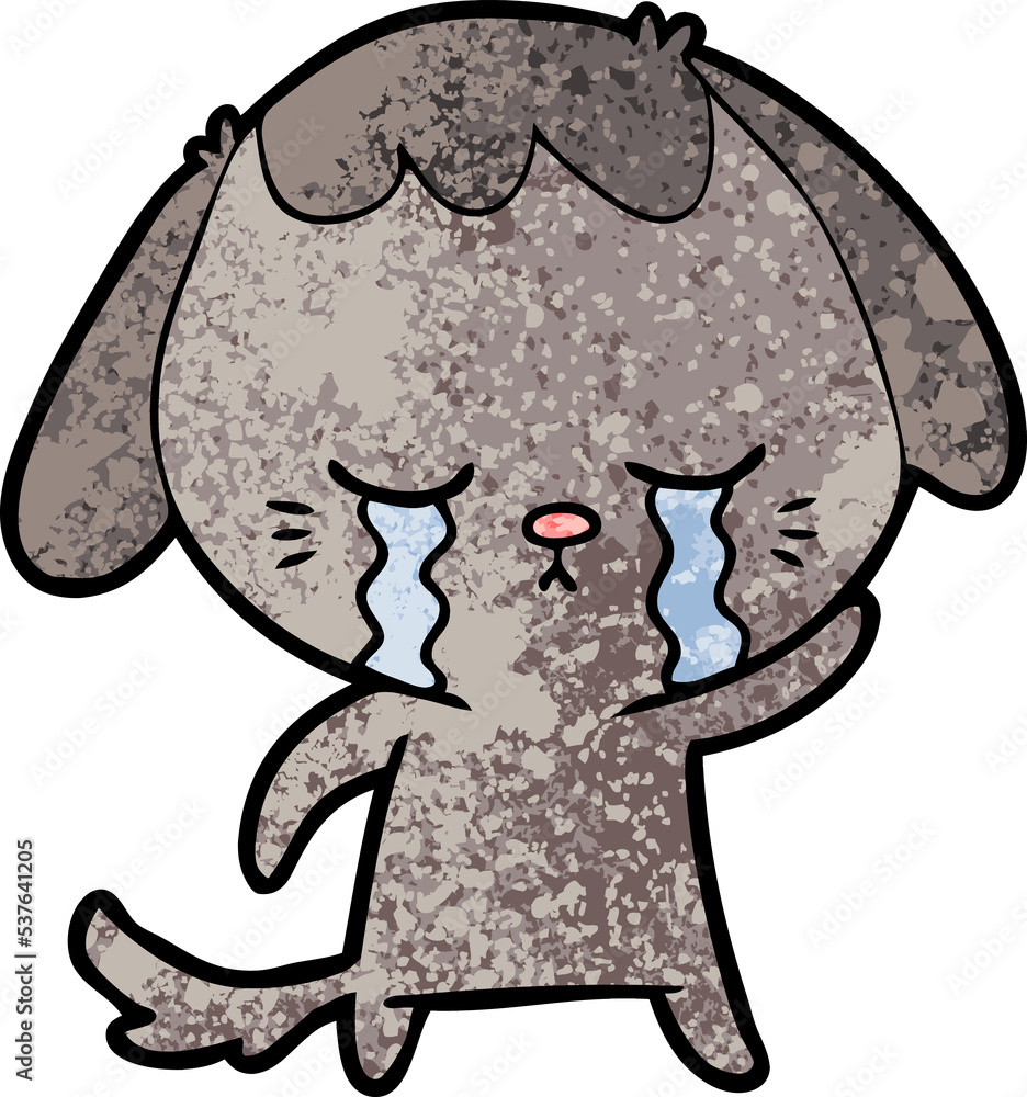 Obraz premium cartoon crying dog