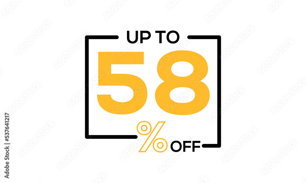 Obraz premium discount vector, 58 percent discount, discount sale vector