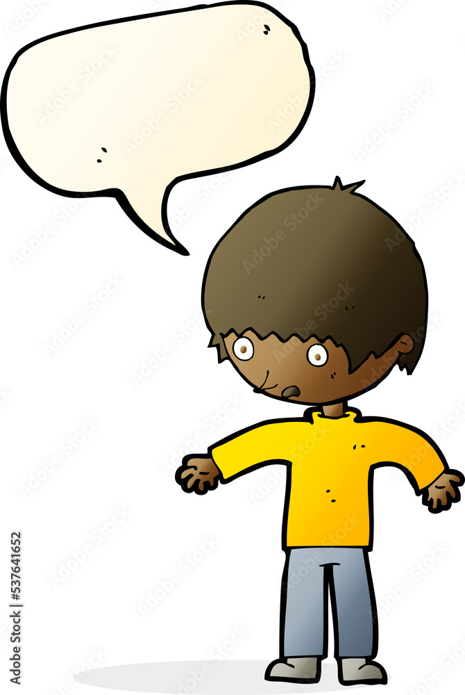 cartoon confused boy with speech bubble cartoon confused boy with speech bubble