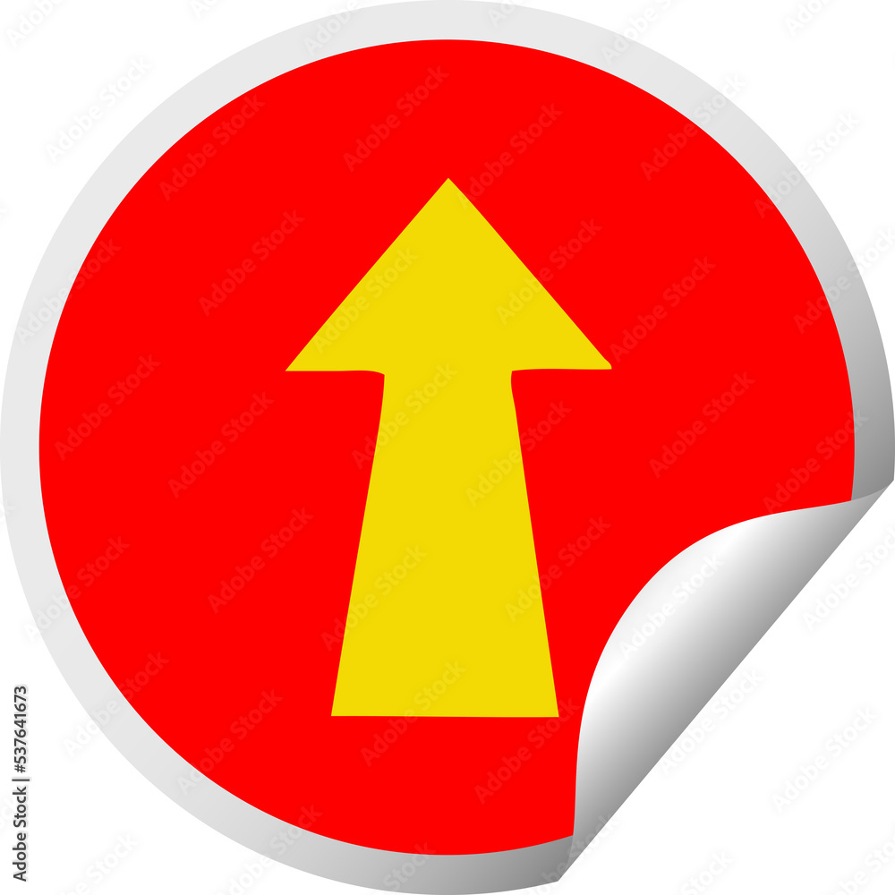 circular peeling sticker quirky cartoon arrow circular peeling sticker quirky cartoon arrow