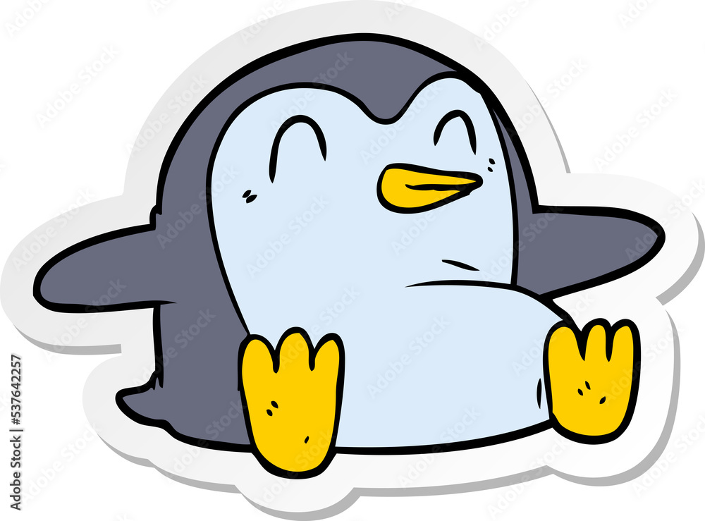 sticker of a cartoon penguin sticker of a cartoon penguin