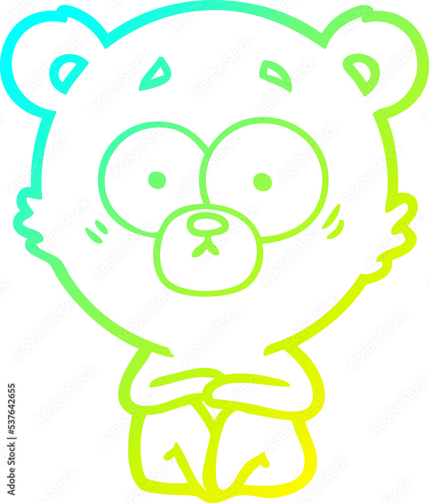 cold gradient line drawing of a surprised polar bear cartoon cold gradient line drawing of a surprised polar bear cartoon