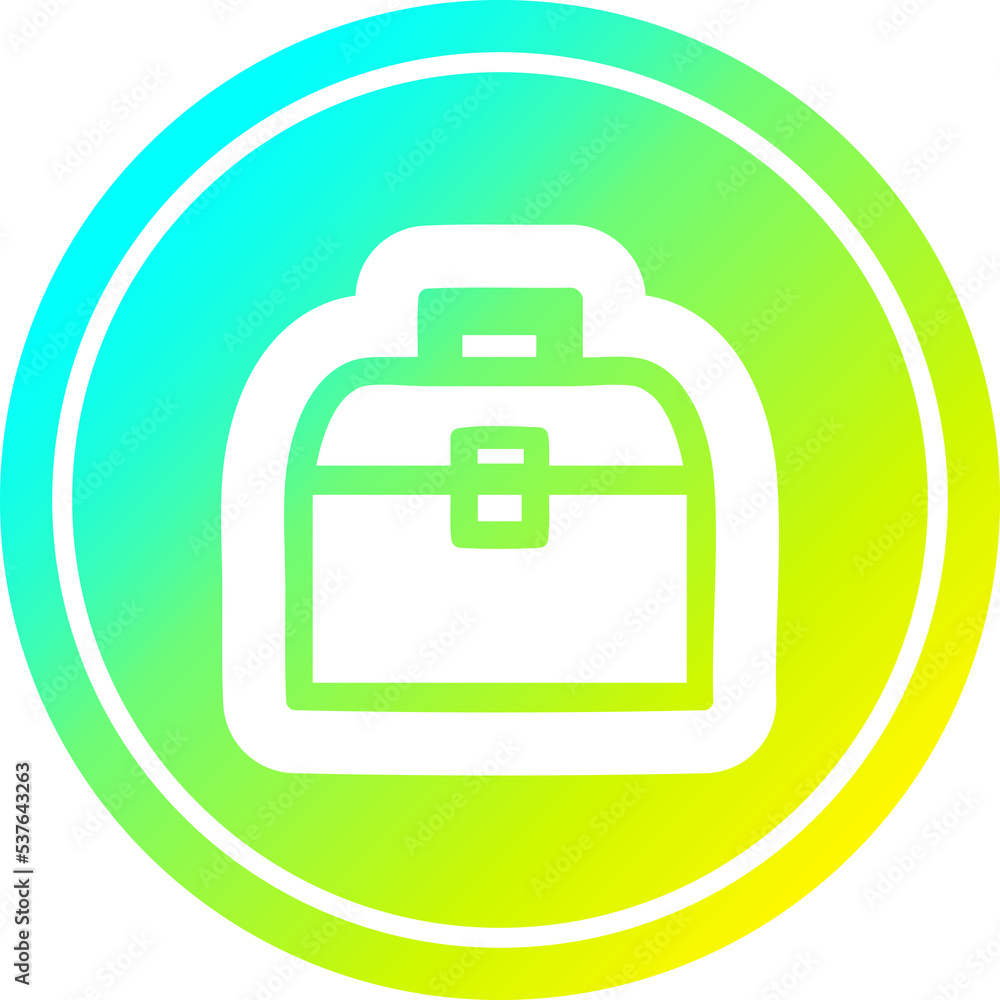tool box circular icon with cool gradient finish