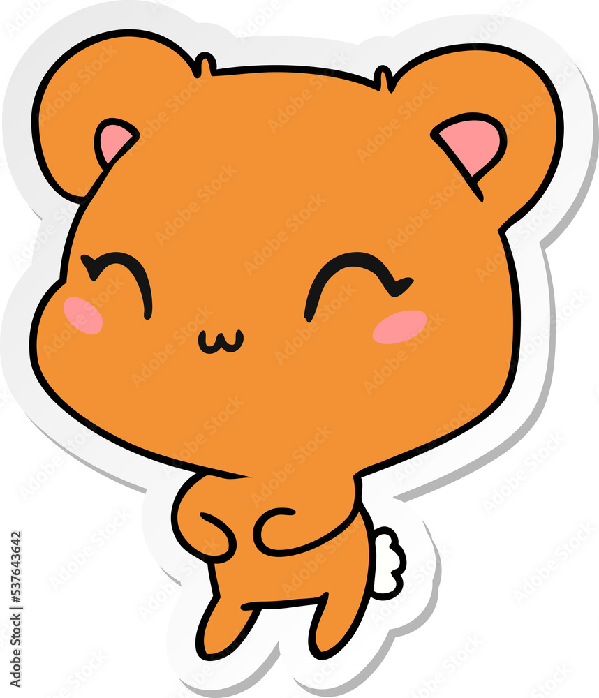 sticker cartoon illustration kawaii cute teddy bear sticker cartoon illustration kawaii cute teddy bear