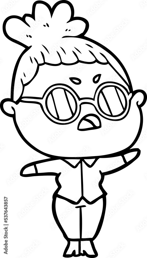 cartoon annoyed woman