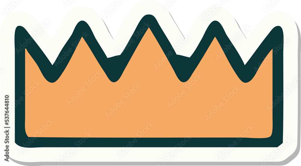 sticker of tattoo in traditional style of a crown sticker of tattoo in traditional style of a crown