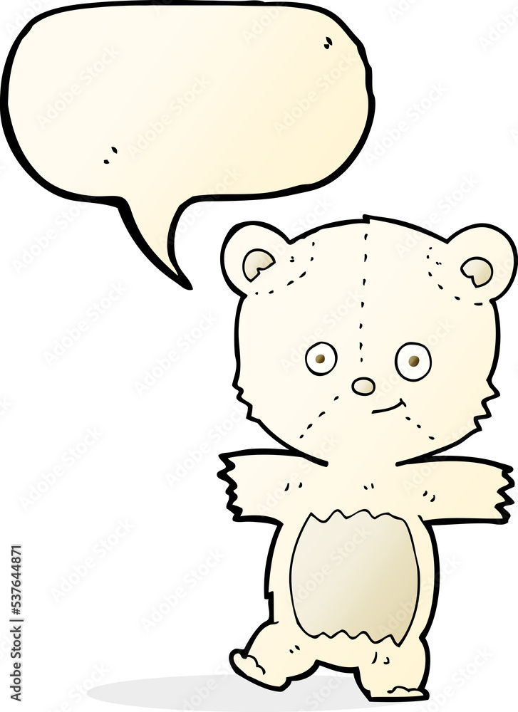 cartoon cute polar bear with speech bubble cartoon cute polar bear with speech bubble
