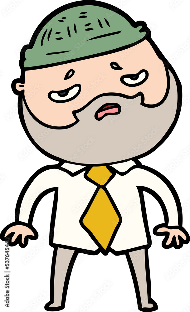 cartoon worried man with beard