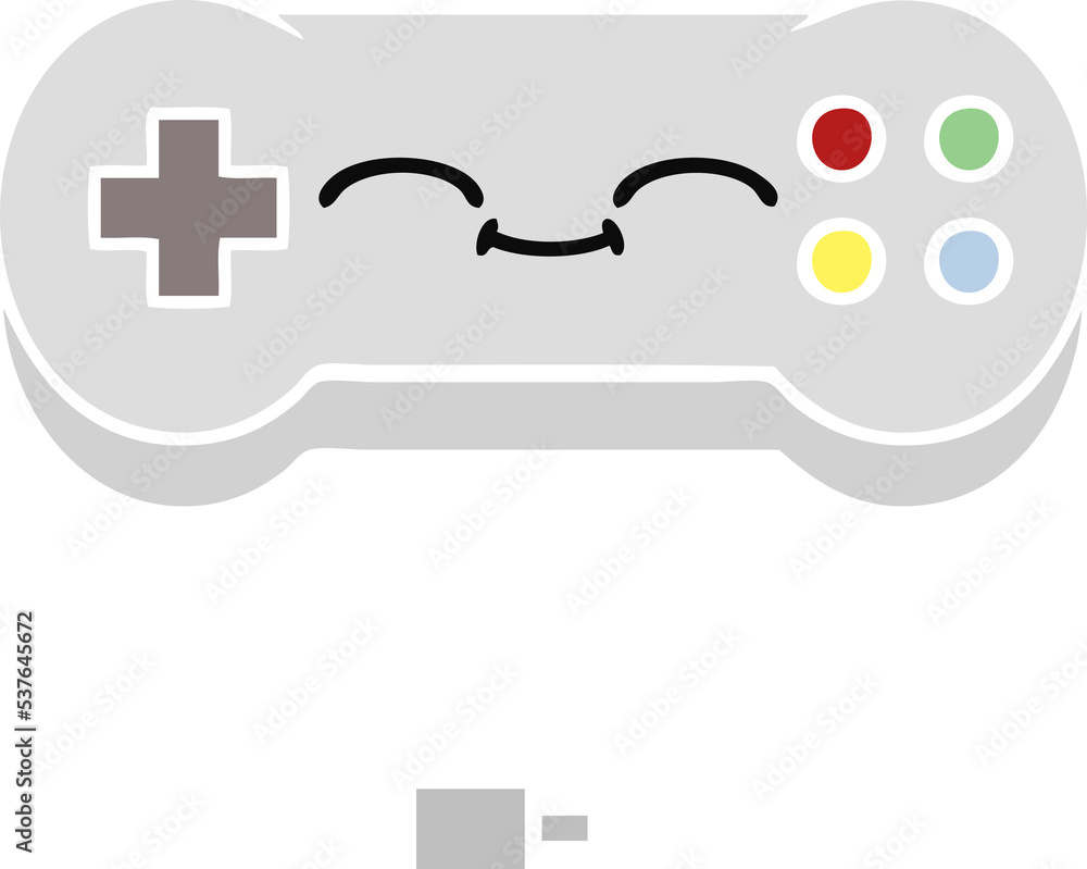 flat color retro cartoon of a game controller flat color retro cartoon of a game controller