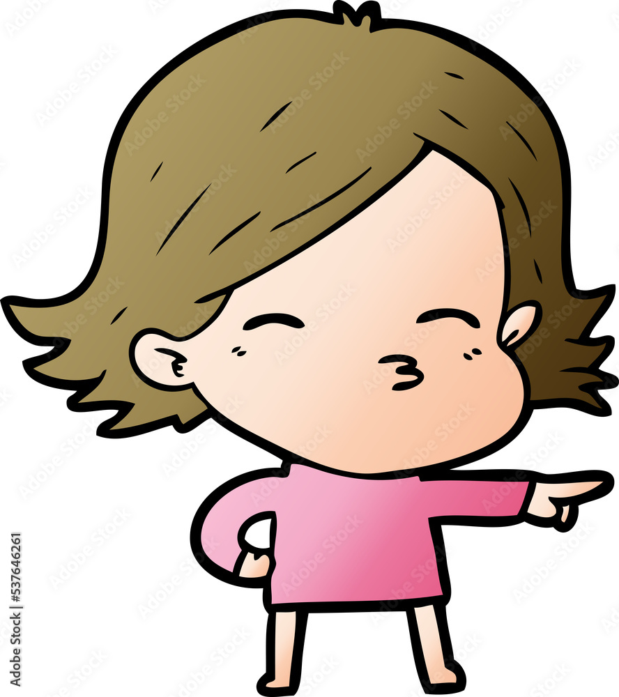 cartoon woman pointing cartoon woman pointing