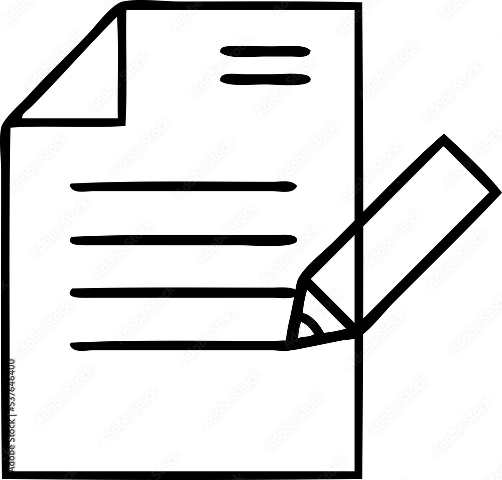 line drawing cartoon of a of writing a document line drawing cartoon of a of writing a document