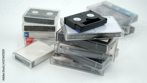 Fotografie mini dv camera and cassettes, mini dv tapes