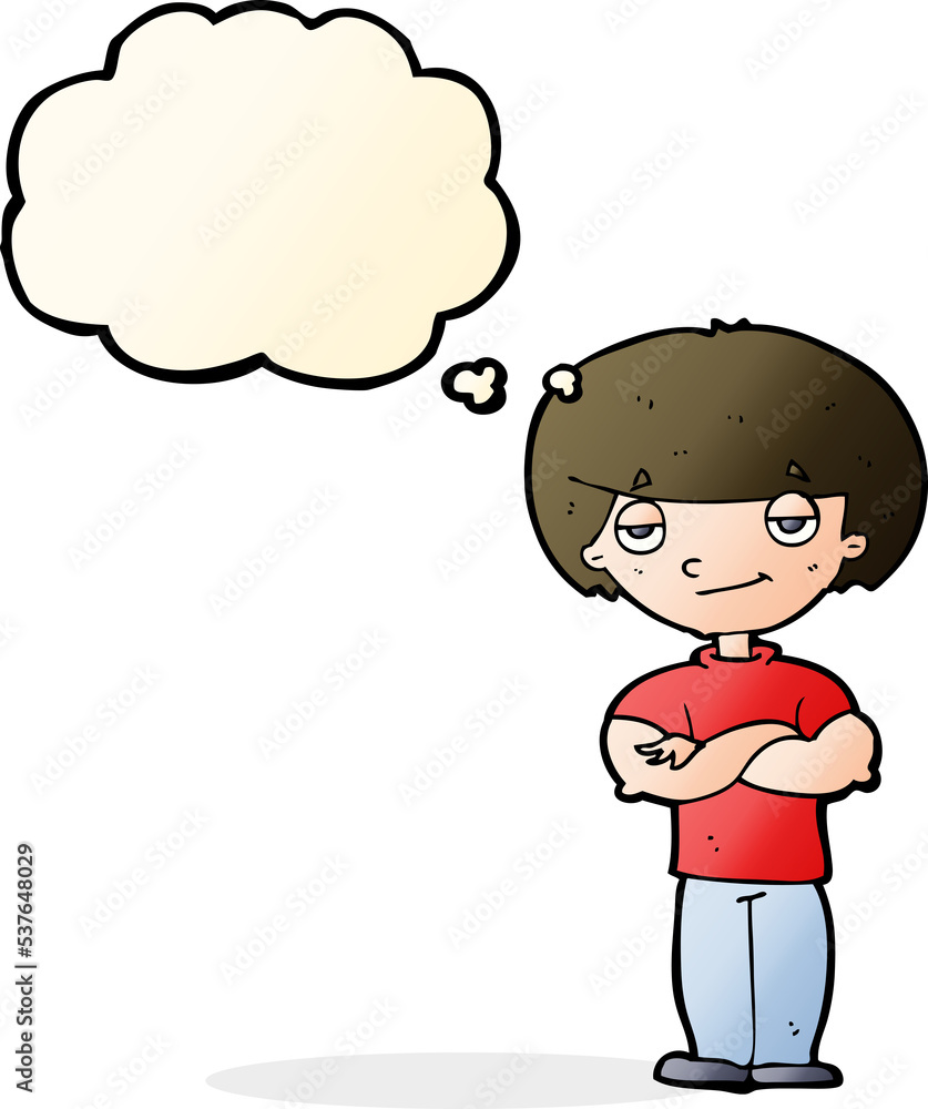 cartoon smug looking man with thought bubble cartoon smug looking man with thought bubble