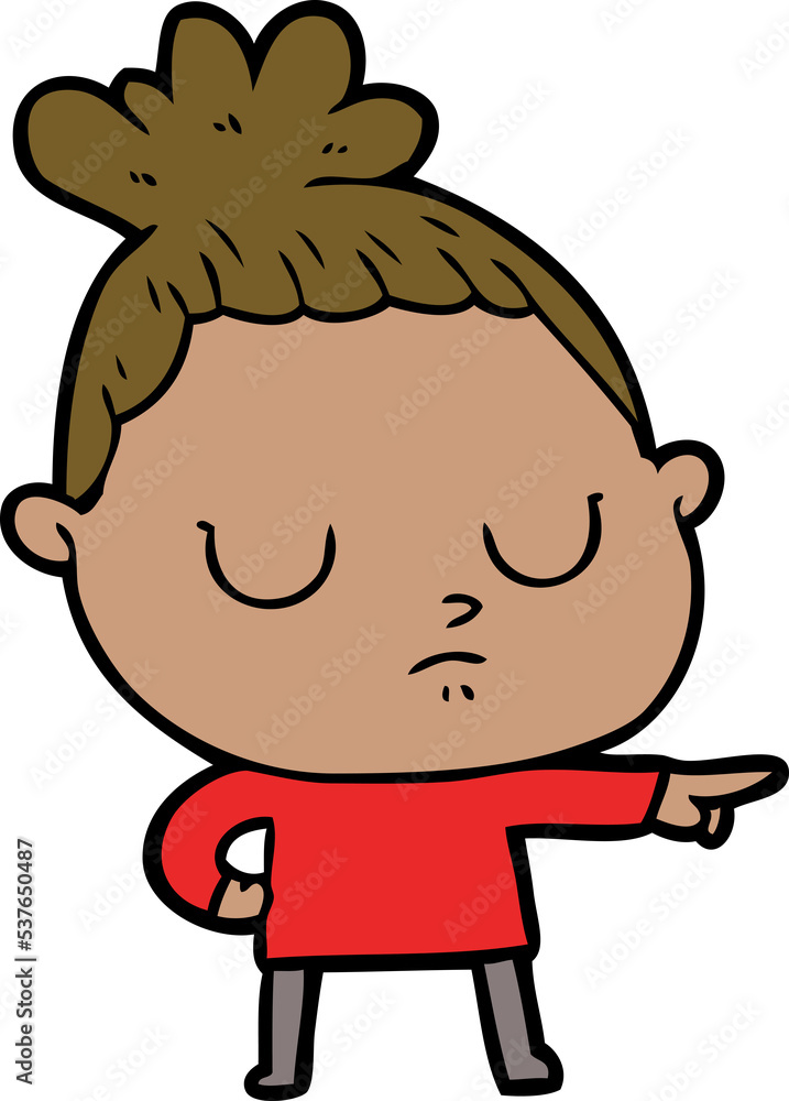 cartoon calm woman cartoon calm woman