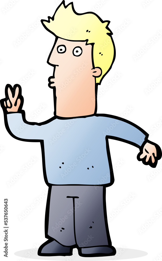 cartoon man signaling with hand cartoon man signaling with hand