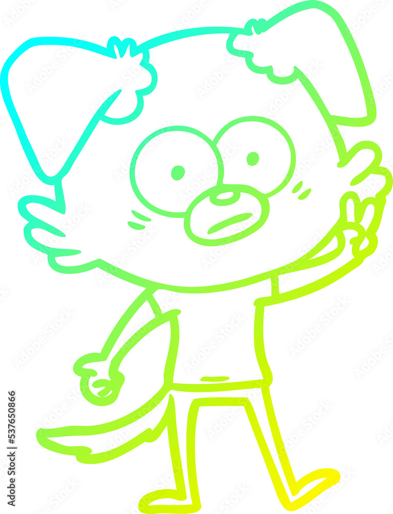 cold gradient line drawing of a nervous dog in t shirt cold gradient line drawing of a nervous dog in t shirt