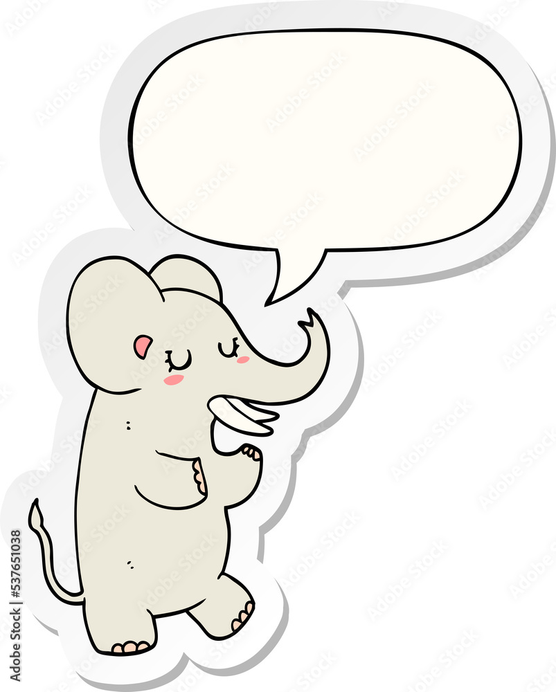 cartoon elephant with speech bubble sticker cartoon elephant with speech bubble sticker