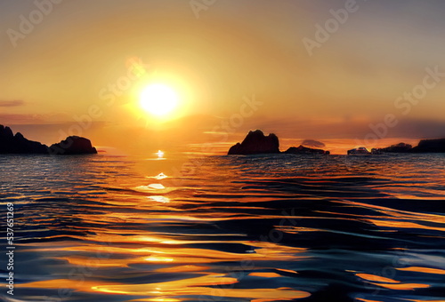 gold orange sunset at sea sun light on water reflection travel to Ibiza 