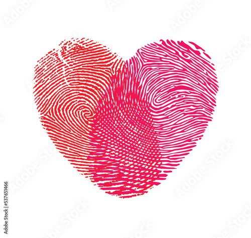 romantic red fingerprint love heart