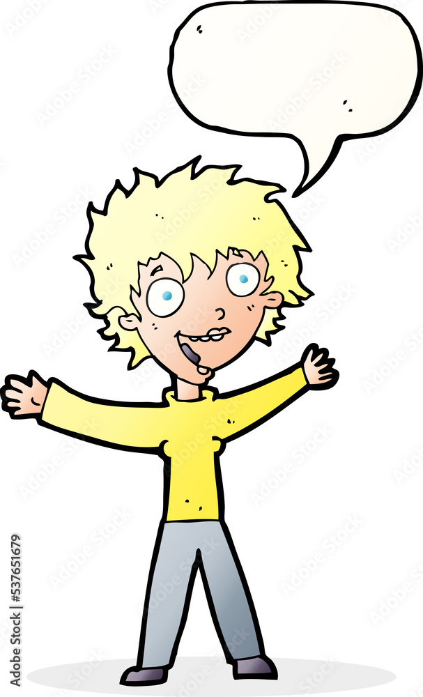 cartoon excited woman with speech bubble cartoon excited woman with speech bubble