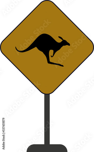 kangaroo road sign isolated