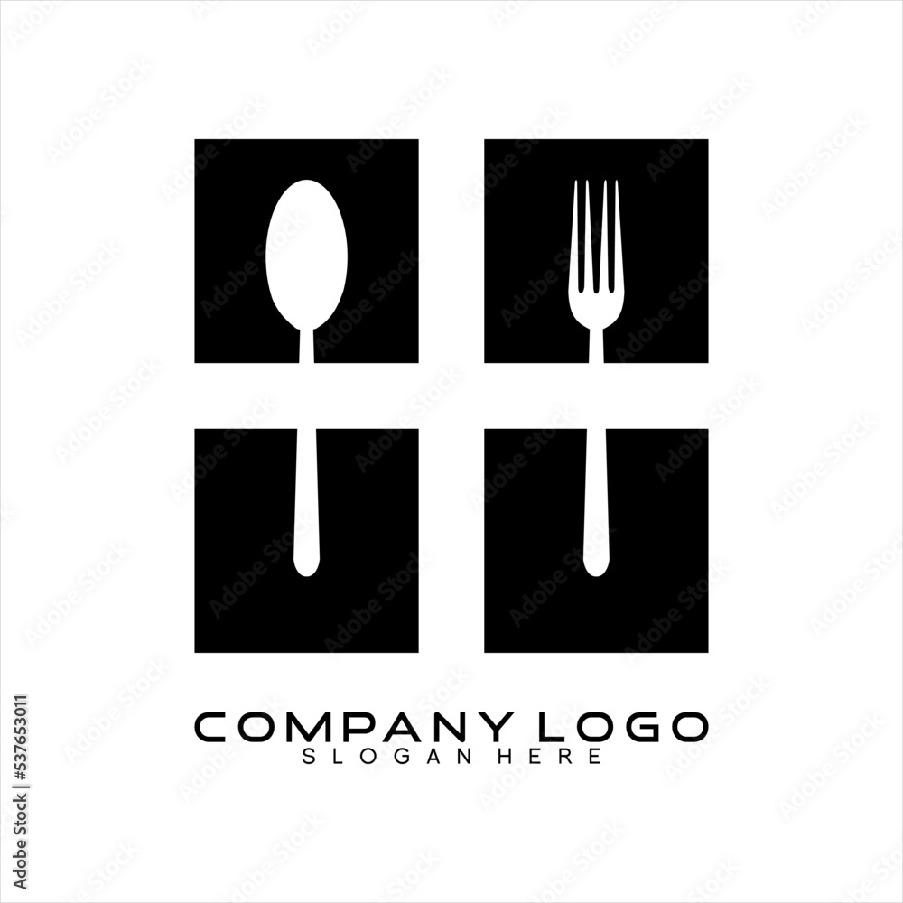 Window icon design logo vector with spoon and fork elements. Window icon design logo vector with spoon and fork elements.