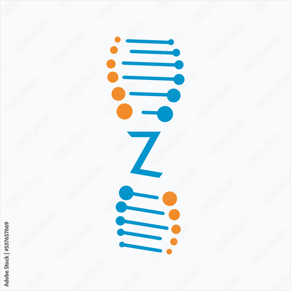 Vector DNA design logo with letter Z. Vector DNA design logo with letter Z.