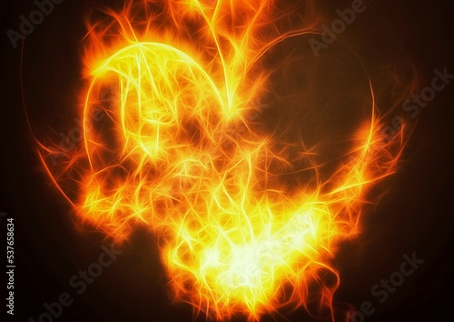 fiery heart on fire