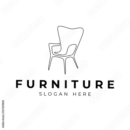 modern chair line vector isolation, chair logo template