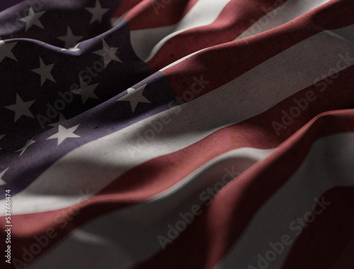 Clean American flag flapping in the wind