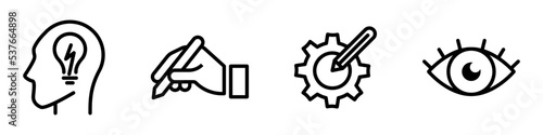 Conjunto de iconos de diseño gráfico. Arte digital, creatividad, diseñar, dibujar, ilustrar. Ilustración vectorial