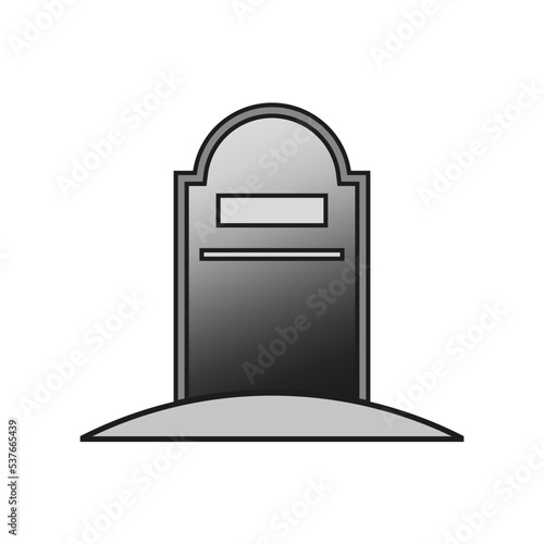 Flat icon with tombstone. Vector illustration. stock image. 