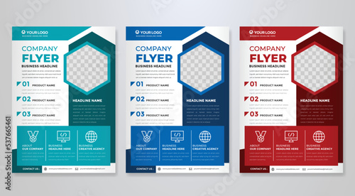 set of business flyer template with minimalist layout and modern style use for promotion kit and product publication photo