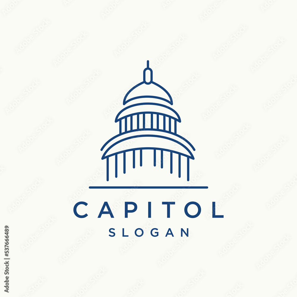 Capitol logo icon flat design template 