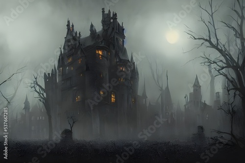 The Halloween scary castle is a very old, dark and spooky place. It has been abandoned for many years and now only the ghosts live there. on All Hallow's Eve the ghosts come out to haunt anyone who da