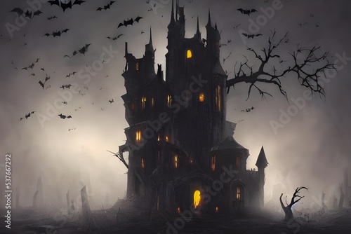The Halloween scary castle is a big, dark, and spooky place. It has many hidden rooms and secret passages. There are also lots of spiders and other creepy crawlies inside.