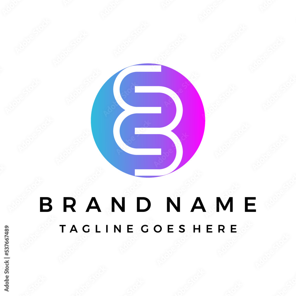 Obraz premium Abstract letter eb logo design vector template