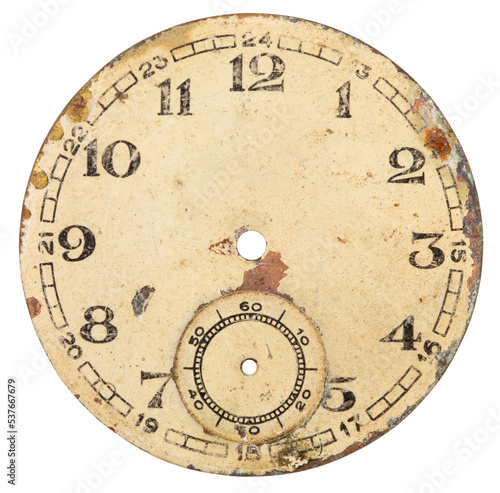 Obraz na płótnie antique watch dial isolated on white background w salonie