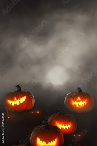 It's Halloween, and these pumpkins are definitely scary! They have big teeth and mean-looking eyes, and they seem to be ready to attack anyone who comes near them. Be careful if you're out Trick or Tr