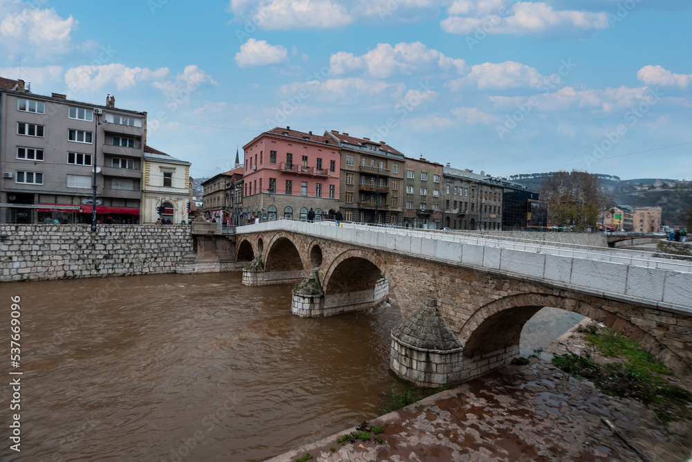Latin bridge in capital sarajevo historical place for world war 1