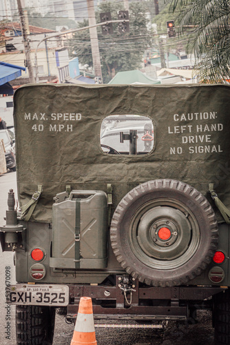 photo of a vintage army car