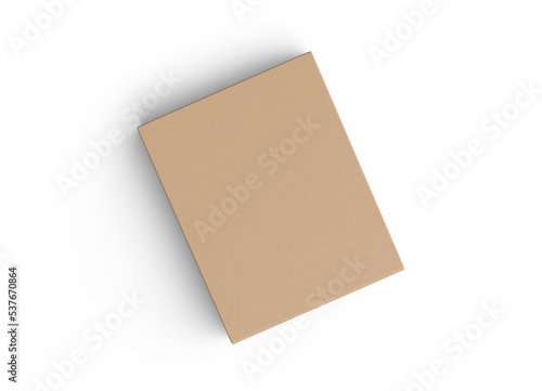 cardboard kraft box packaging isolated on white