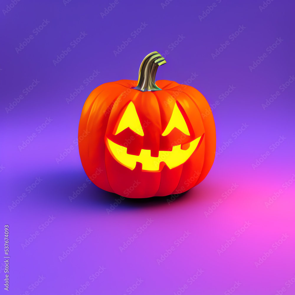 A spooky halloween pumpkin, simple background A spooky halloween pumpkin, simple background
