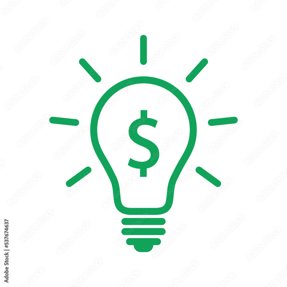 Light bulb with dollar symbol Light bulb with dollar symbol