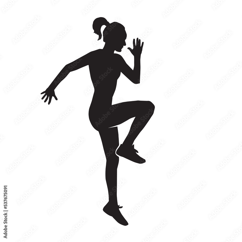 vector silhouette of an attractive woman with daily activity pose