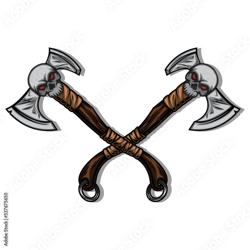 Scary axes vector illustration